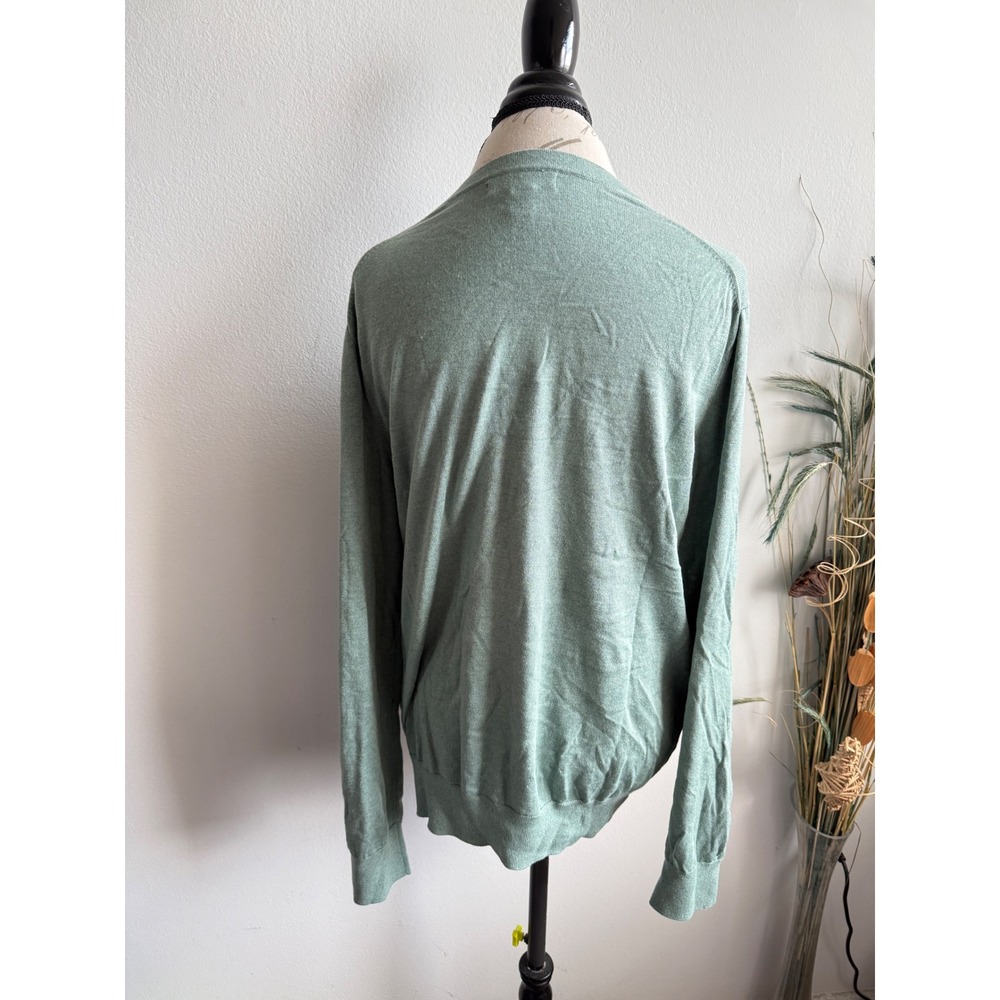 Banana Republic Luxury‎ Blend Silk Cotton Cashmere V-Neck Sweater Sage Green XL